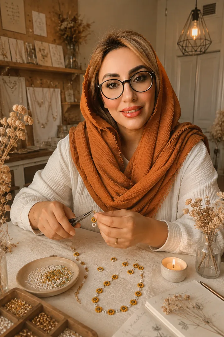هنرمند ملو در کارگاه زیورآلات